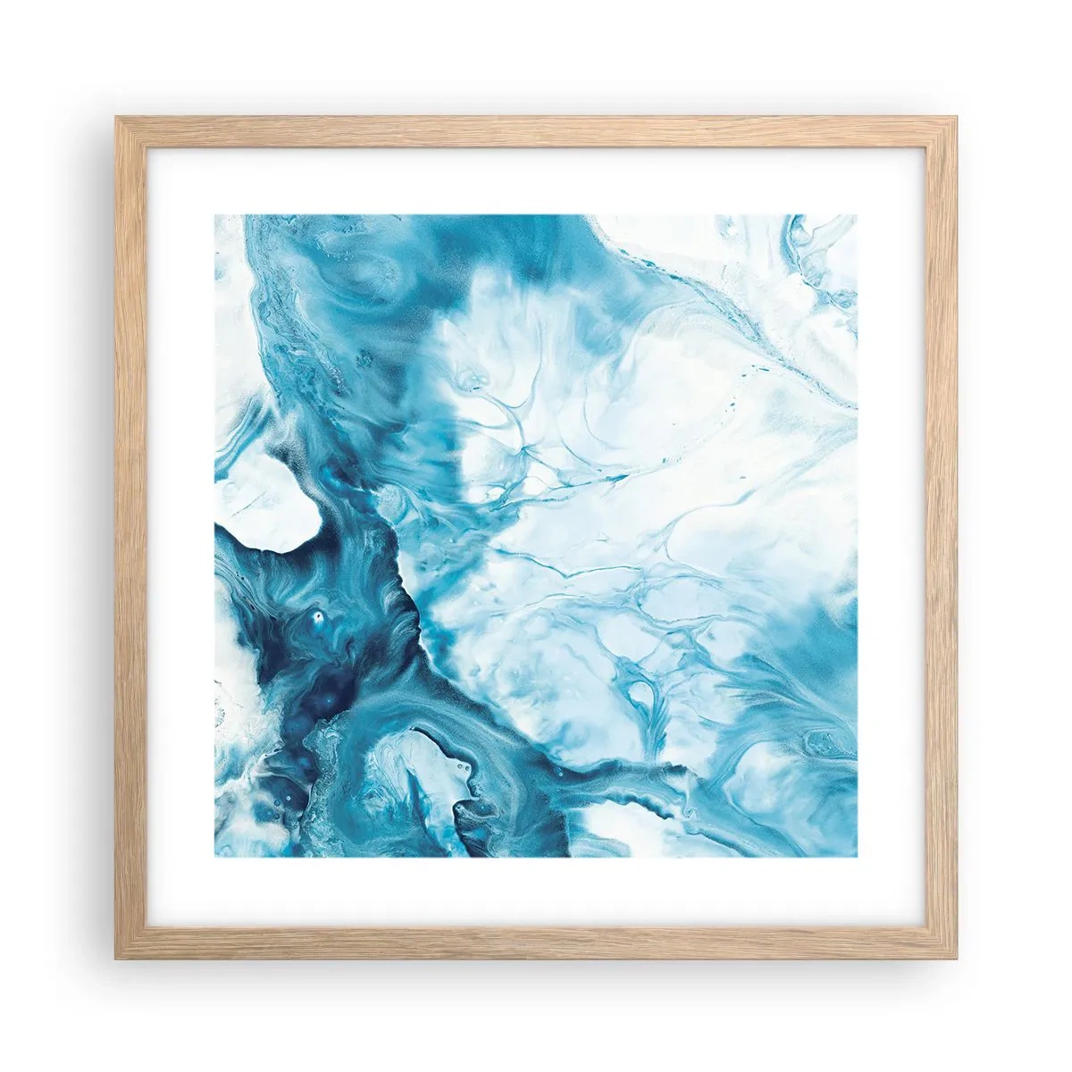 Plakat w ramie jasny dąb - Koncert błękitu - 40x40 cm