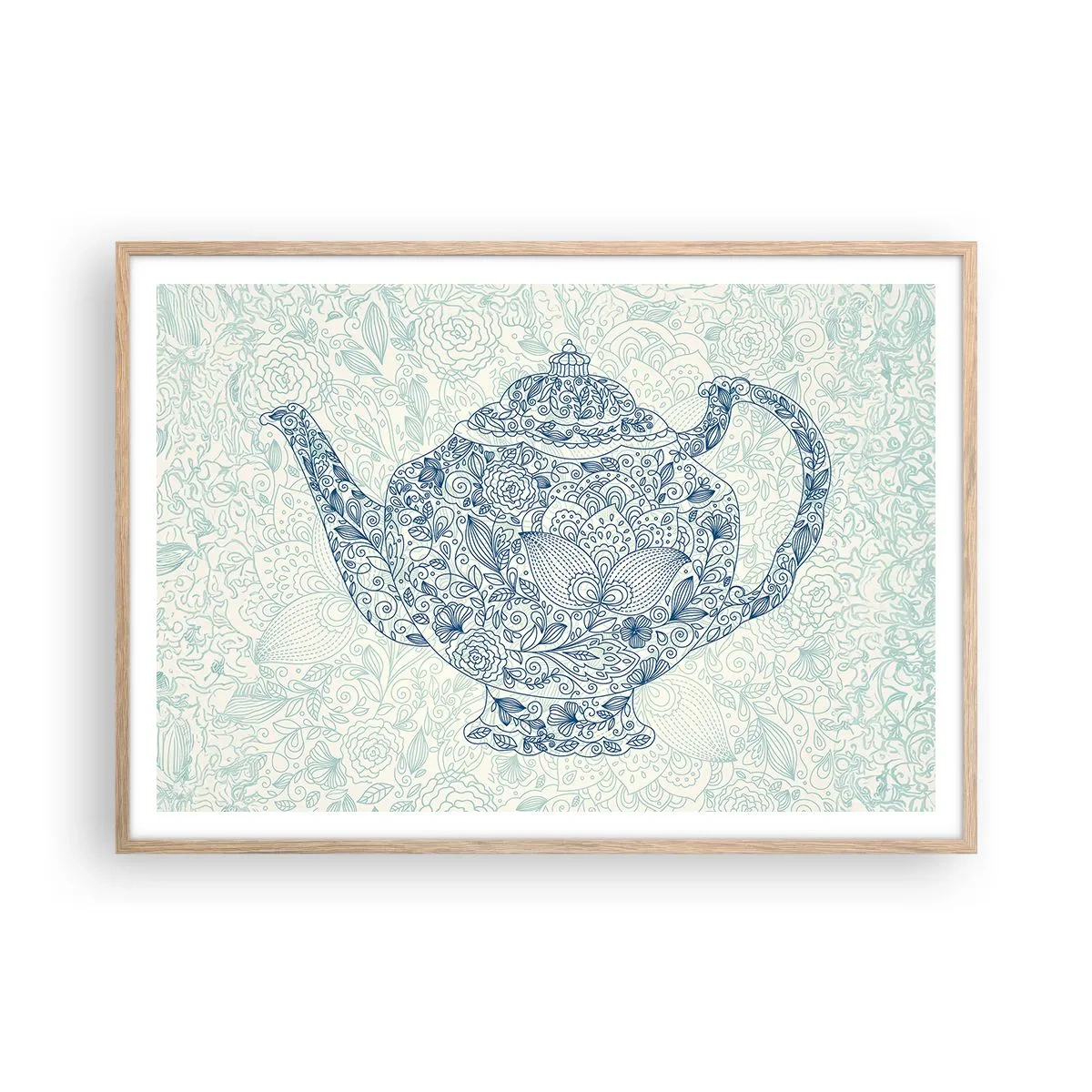 Plakat w ramie jasny dąb - Herbaty czar - 100x70 cm