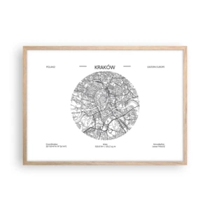 Plakat w ramie jasny dąb - Anatomia Krakowa - 70x50 cm