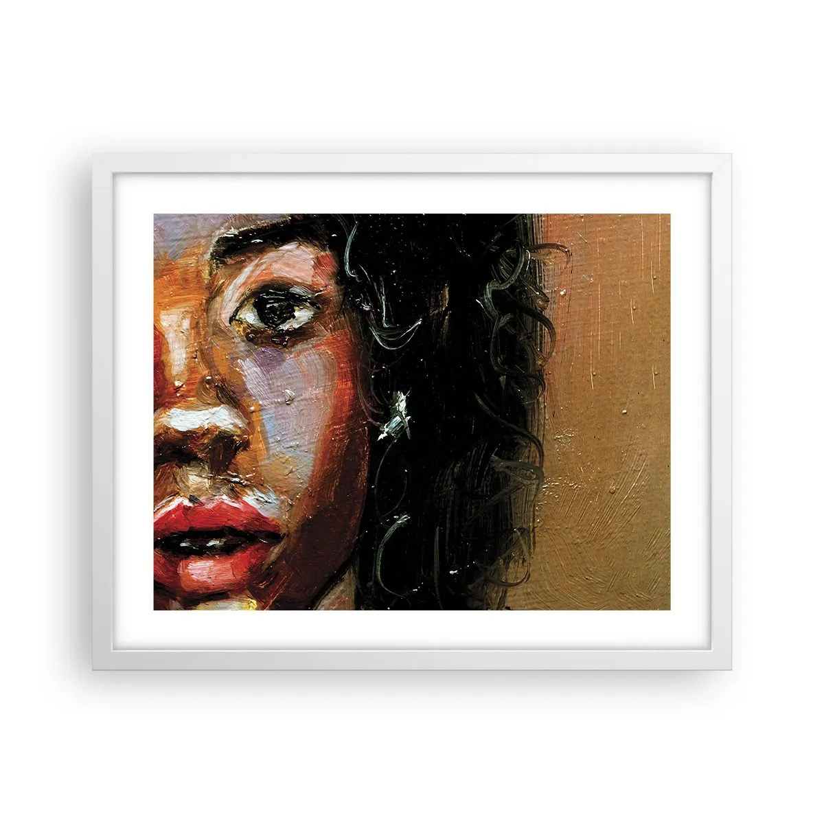 Plakat w białej ramie - Czerń i blask - 50x40 cm