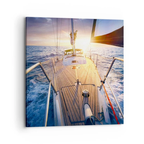 Obraz na płótnie - Biegnąca po falach - 70x70 cm