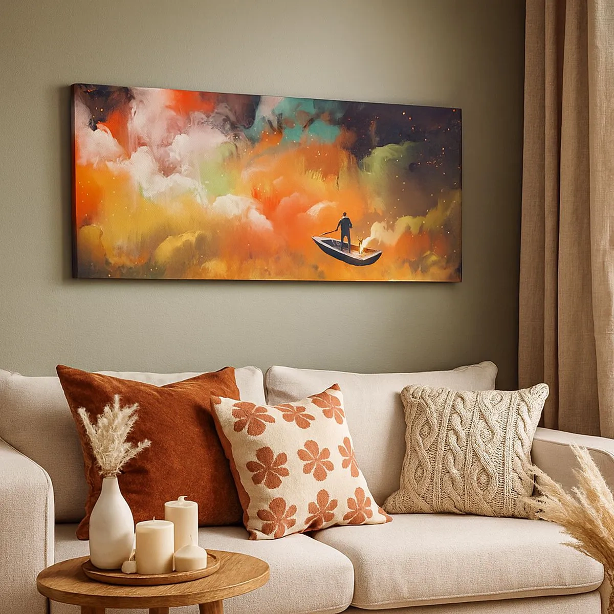 Obraz na płótnie - Łodzią przez galaktykę - 100x40 cm