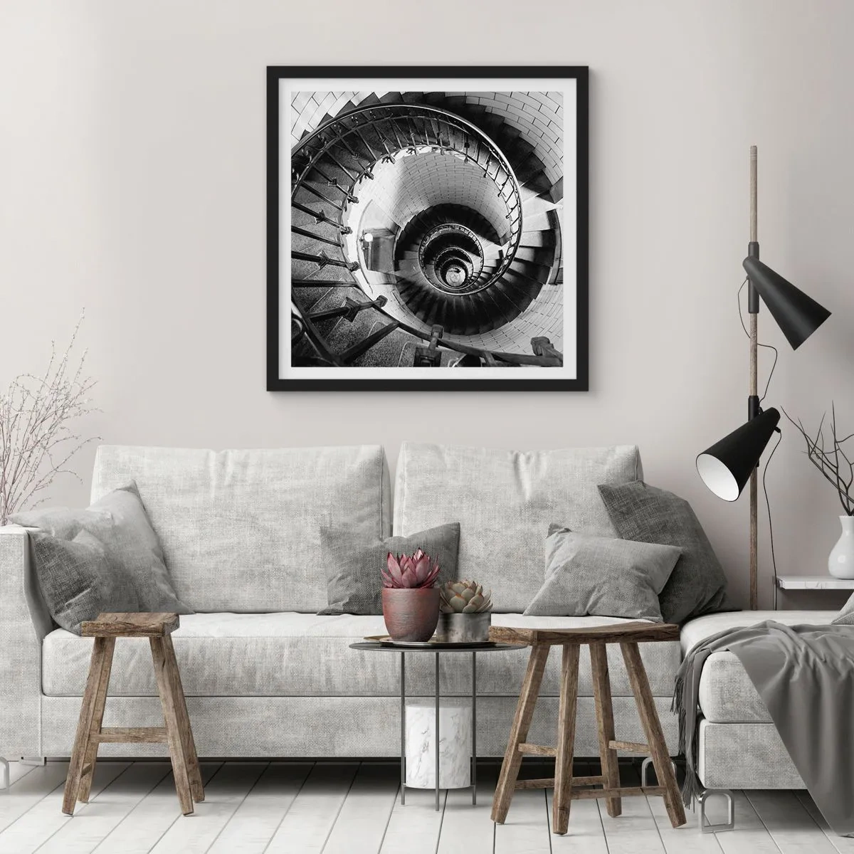 Plakat w czarnej ramie - Wyżej i wyżej - 30x30 cm