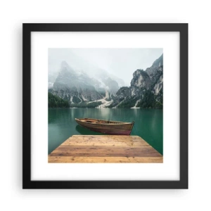 Plakat w czarnej ramie - "I dumne opoki czoła" - 30x30 cm