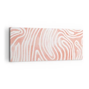 Obraz na płótnie - Abstrakcyjny wzór w odcieniach różu i bieli - 120x50cm - W koralowym labiryncie - Nowoczesna dekoracja ścienna do salonu i sypialni ARTTOR