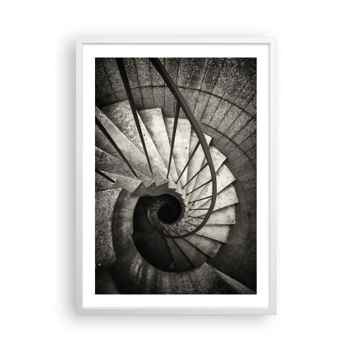 Plakat w białej ramie - Schodami w górę, schodami w dół - 50x70 cm