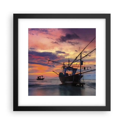 Plakat w czarnej ramie - Egzotyczny wieczór - 30x30 cm