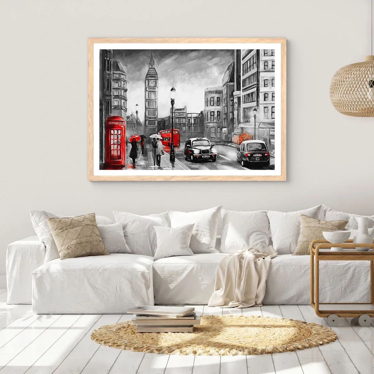 Plakat w ramie jasny dąb - Wcale nie szare miasto - 70x50 cm