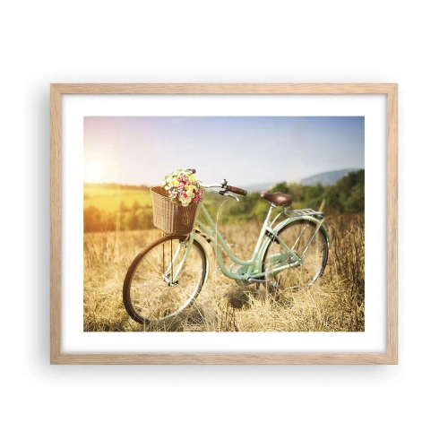 Plakat w ramie jasny dąb - Zostanę tu chwilę - 50x40 cm