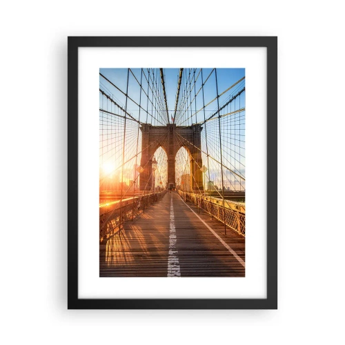 Plakat w czarnej ramie - Na złotym moście - 30x40 cm