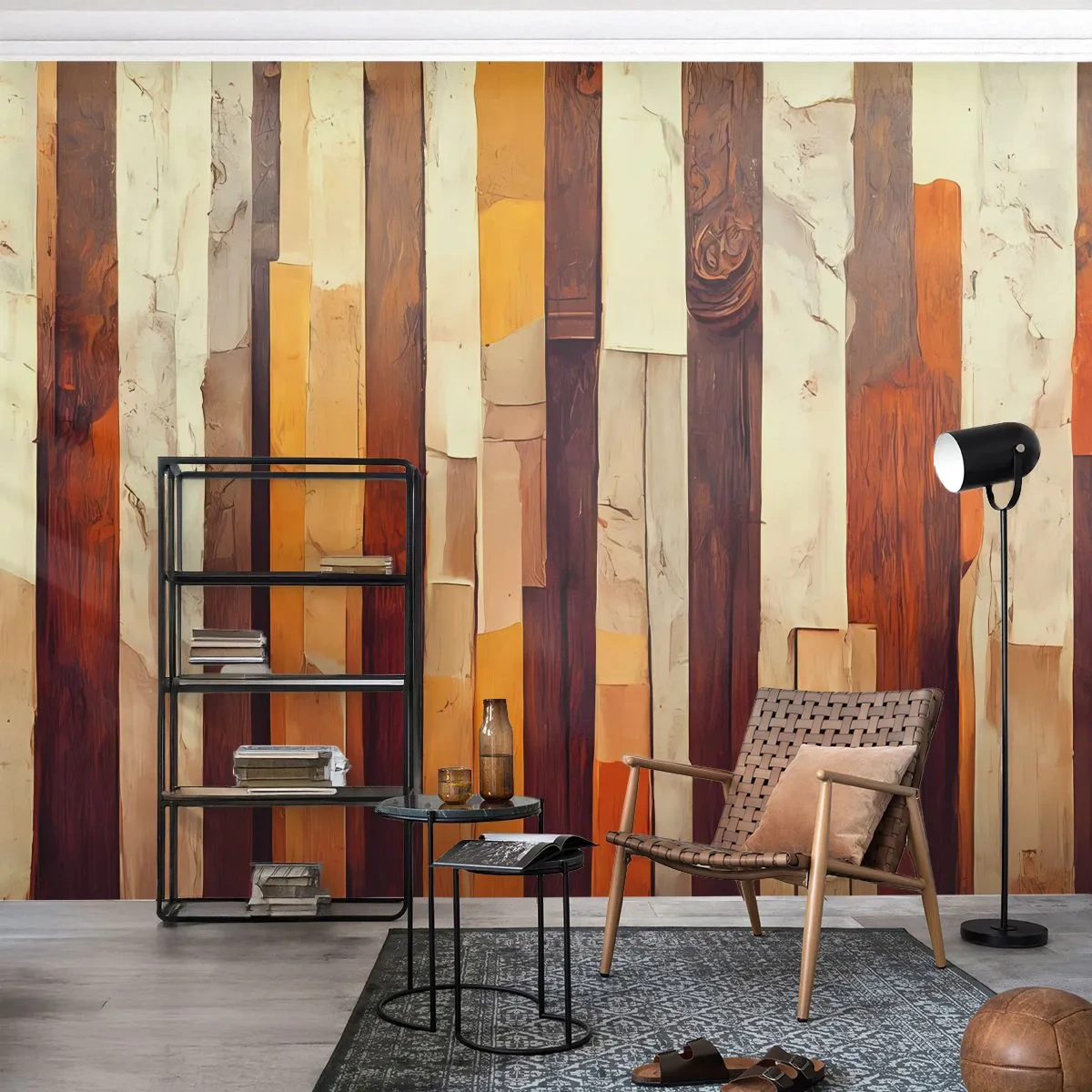 Fototapeta Standard Eco - Hymn leśnych drzew - Sztuka, Abstrakcja, Pasy - 350x256 cm