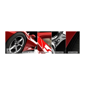 Fototapeta Próbka Samoprzylepna Deluxe Sticker - Stworzony do szybkości - Motoryzacja, Samochód Sportowy, Felga - 100x30 cm