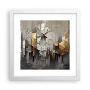 Plakat w białej ramie - Kompozycja z lodu i światła - 30x30 cm