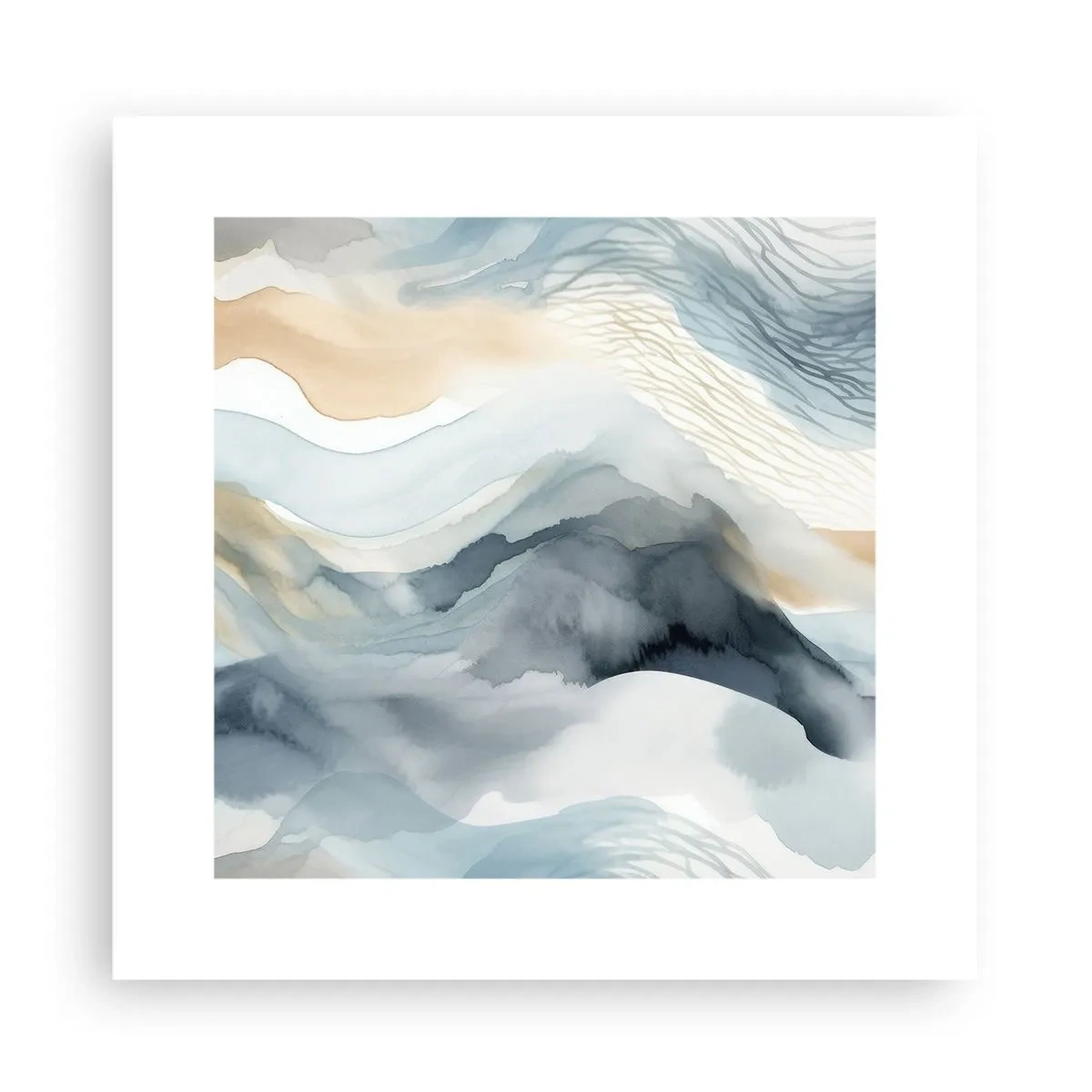 Plakat - Abstrakcja śnieżna i mglista - 30x30 cm