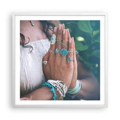 Plakat w białej ramie - Witaj w centrum bytu - 60x60 cm