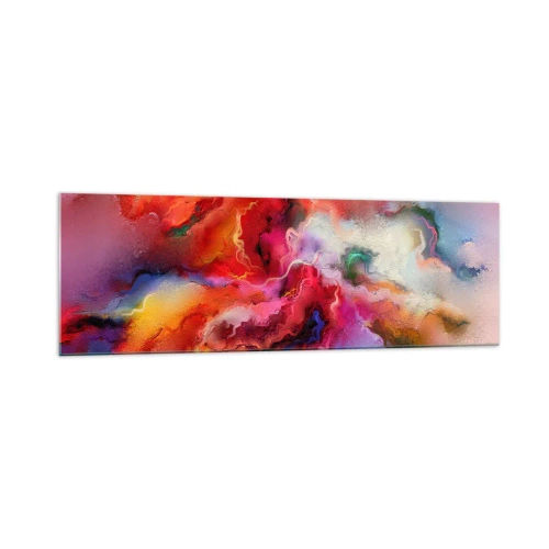 Obraz na szkle - Kolorowa abstrakcja o dynamicznej kompozycji - 160x50cm - Jak pochwycić marzenia - dym - Nowoczesna dekoracja ścienna do salonu i sypialni ARTTOR