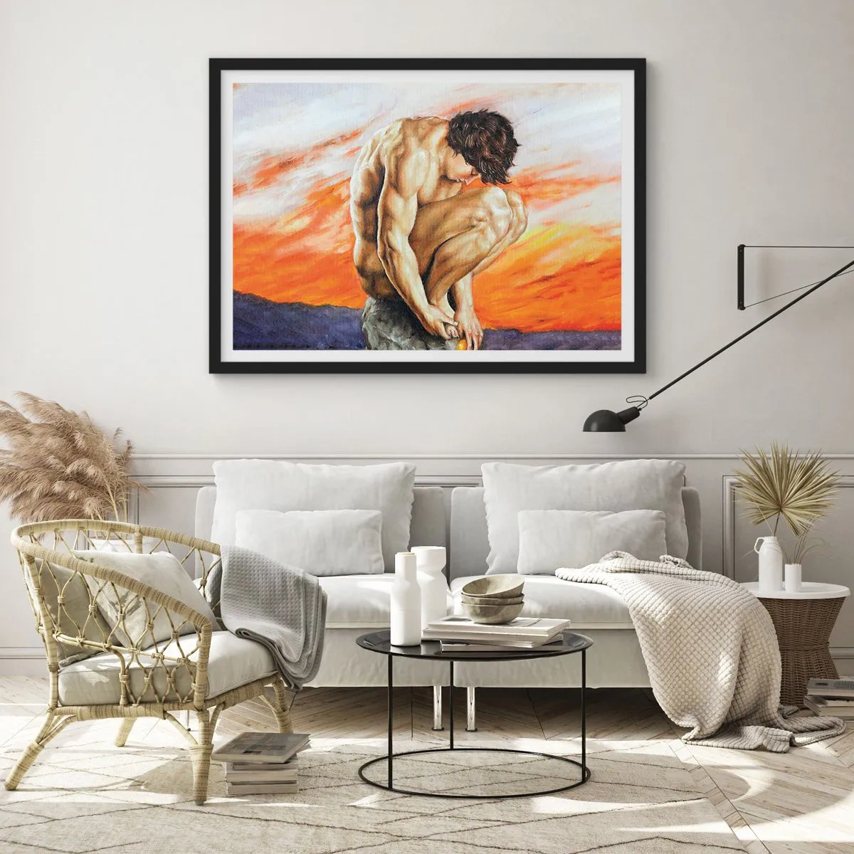 Plakat w czarnej ramie - Zatopiony w sobie - 50x40 cm