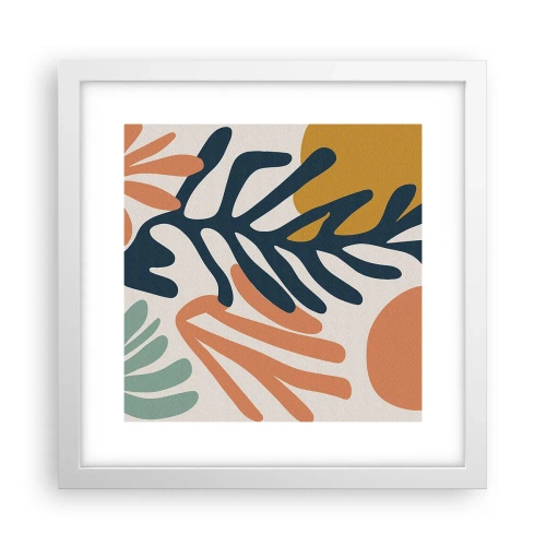 Plakat w białej ramie - Koralowe morza - 30x30 cm