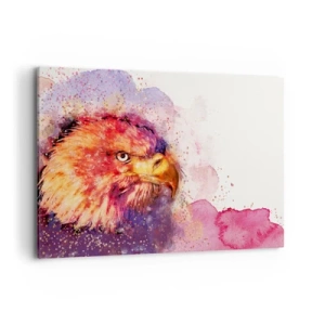 Obraz na płótnie - Portret orła w artystycznych akwarelowych barwach - 120x80cm - Nie chcesz wiedzieć, o czym myślę - Nowoczesna dekoracja ścienna do salonu, kuchni i sypialni ARTTOR