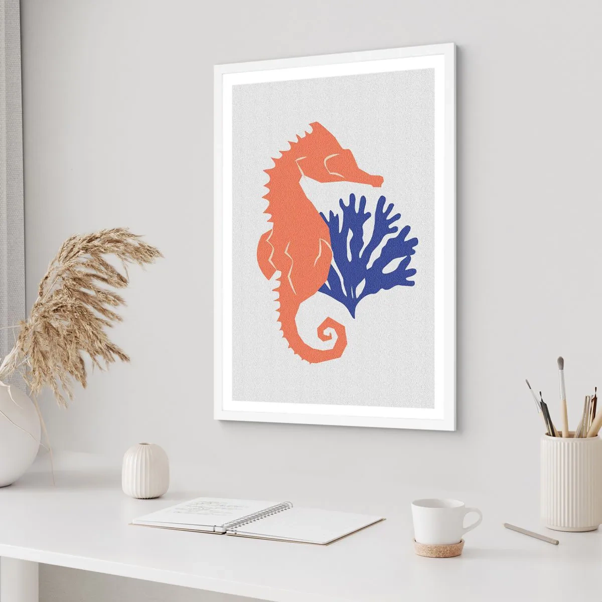 Plakat w białej ramie - Na podwodnej łące - 61x91 cm