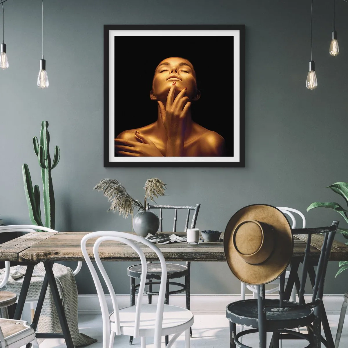 Plakat w czarnej ramie - Jak złoty jedwab - 60x60 cm