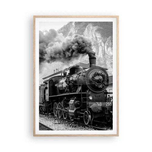 Plakat w ramie jasny dąb - Stoi na stacji… - 70x100 cm