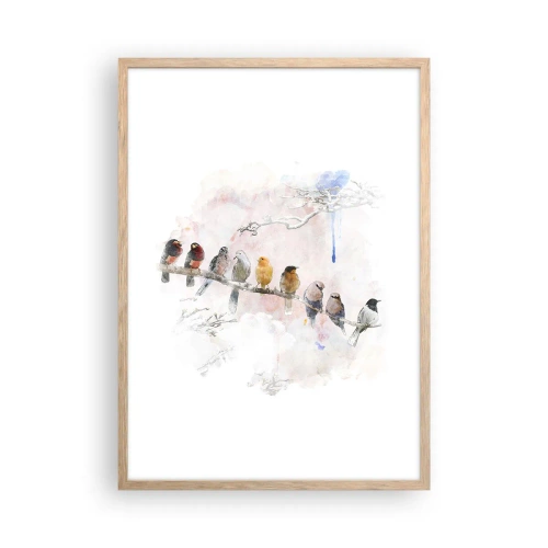 Plakat w ramie jasny dąb - Skrzydlate spotkanie - 50x70 cm