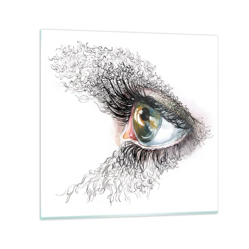 Obraz na szkle - Zajrzyj wprost do duszy - 60x60 cm