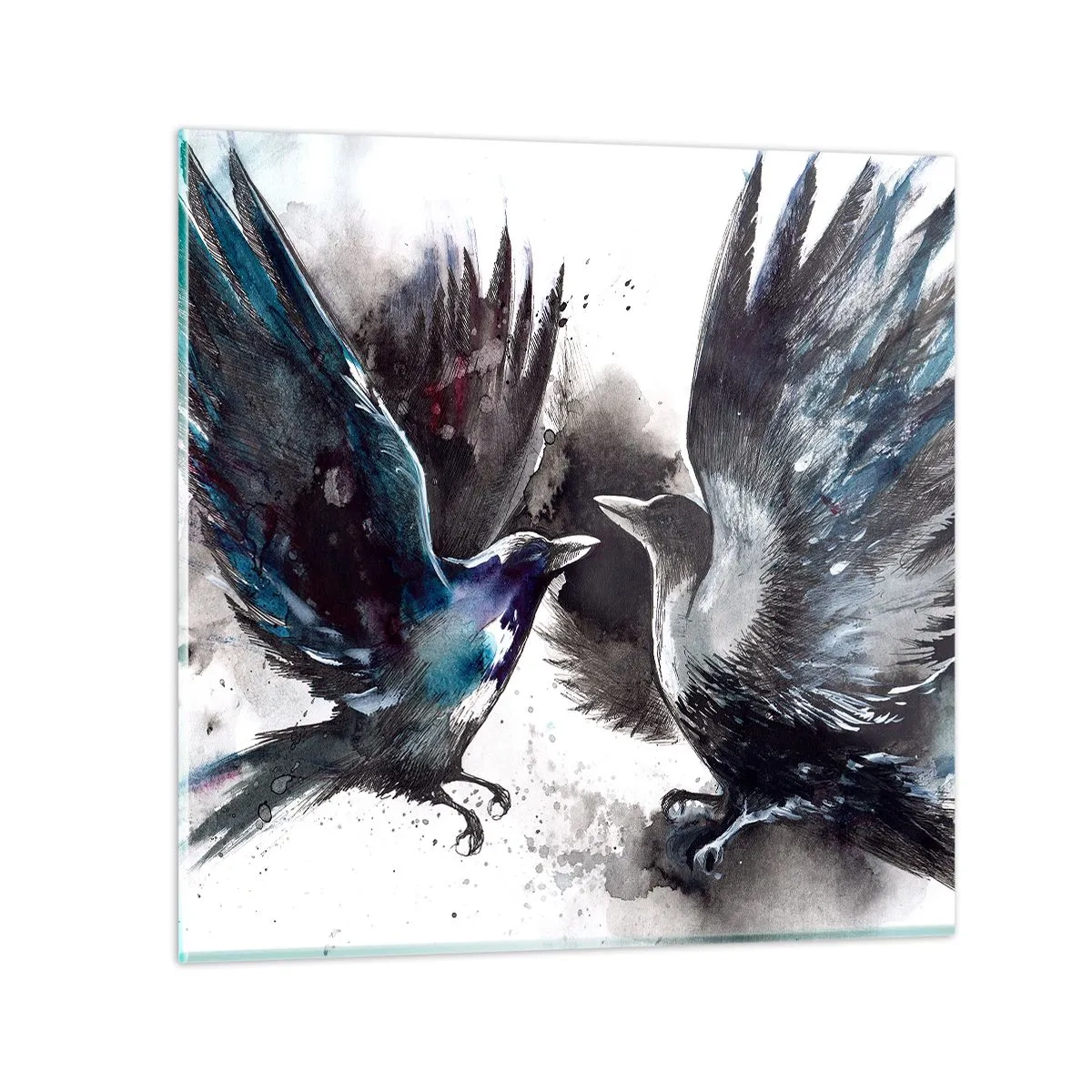 Obraz na szkle - Kruk krukowi… - 50x50 cm