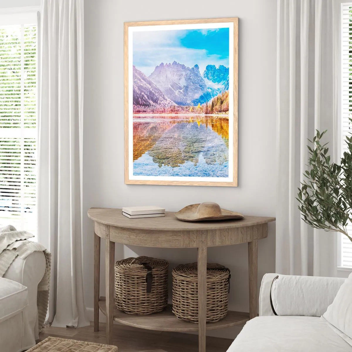 Plakat w ramie jasny dąb - A w górach już jesień - 70x100 cm