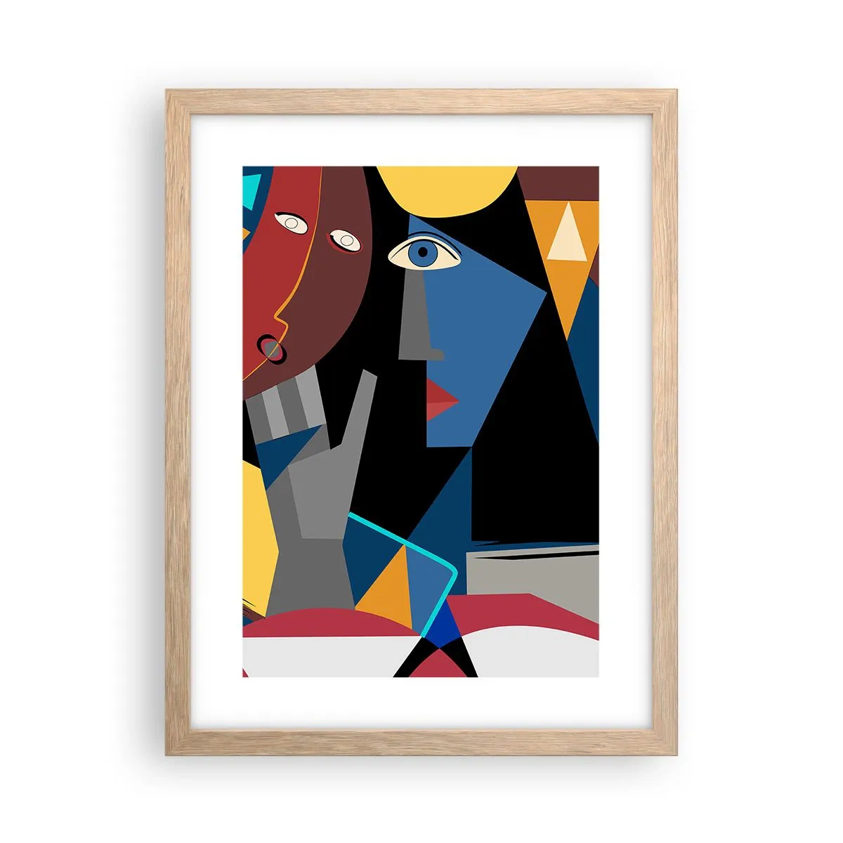 Plakat w ramie jasny dąb - Rozmowa kubistów - 30x40 cm