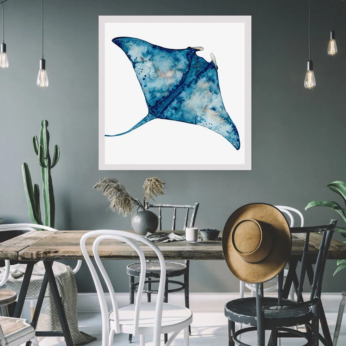 Plakat - Życie w błękicie - 60x60 cm
