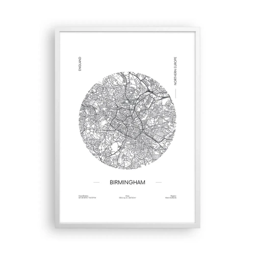 Plakat w białej ramie - Anatomia Birmingham - 50x70 cm