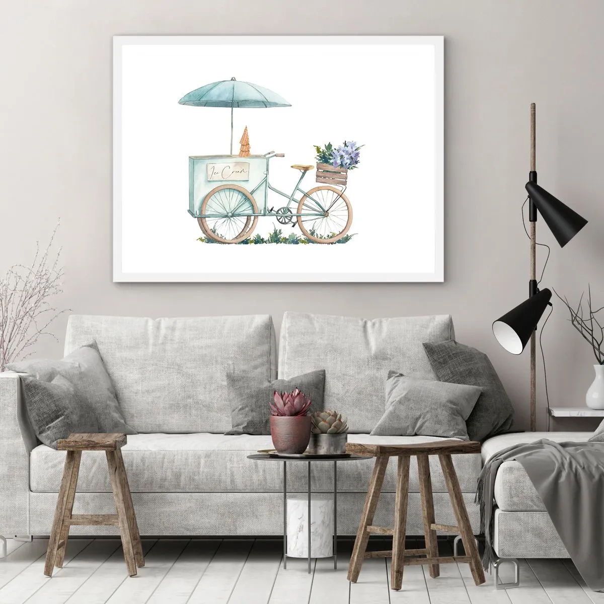 Plakat w białej ramie - Słodkie wspomnienie lata - 40x30 cm