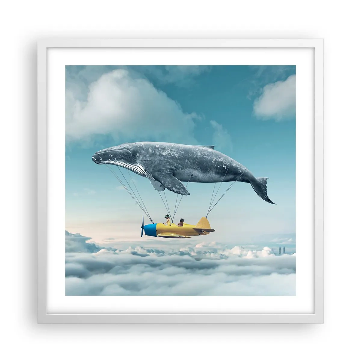 Plakat w białej ramie - Dlaczego nie? - 50x50 cm