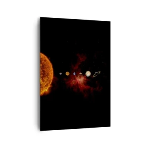 Obraz na płótnie - Układ słoneczny z planetami na tle kosmosu - 70x100cm - Nasza okolica - Nowoczesna dekoracja ścienna do salonu i sypialni ARTTOR