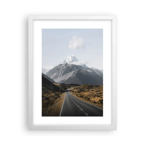 Plakat w białej ramie - Droga do serca gór - 30x40 cm