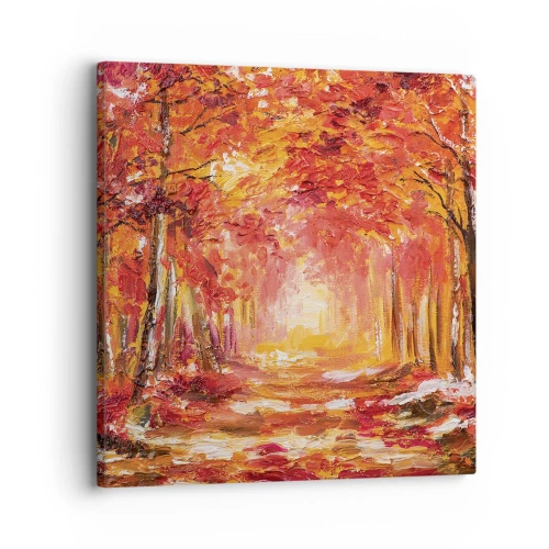Obraz na płótnie - Miedziany las - 30x30 cm