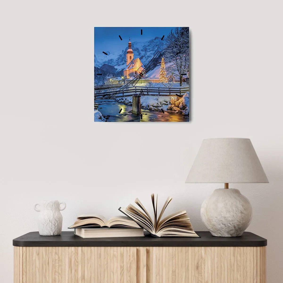 Zegar ścienny - Duch Świąt - 40x40 cm