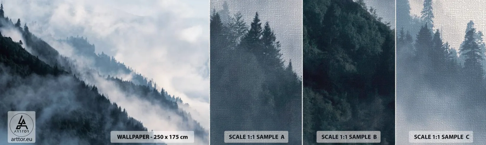 Fototapeta Próbka Premium Canvas - Mistyka gór - Krajobraz, Góry, Las - 100x30 cm