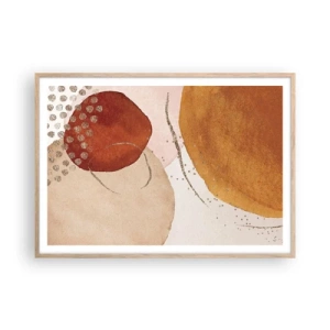 Plakat w ramie jasny dąb - Krągłość i ruch - 100x70 cm