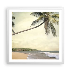 Plakat w białej ramie - Tropikalne marzenie - 60x60 cm