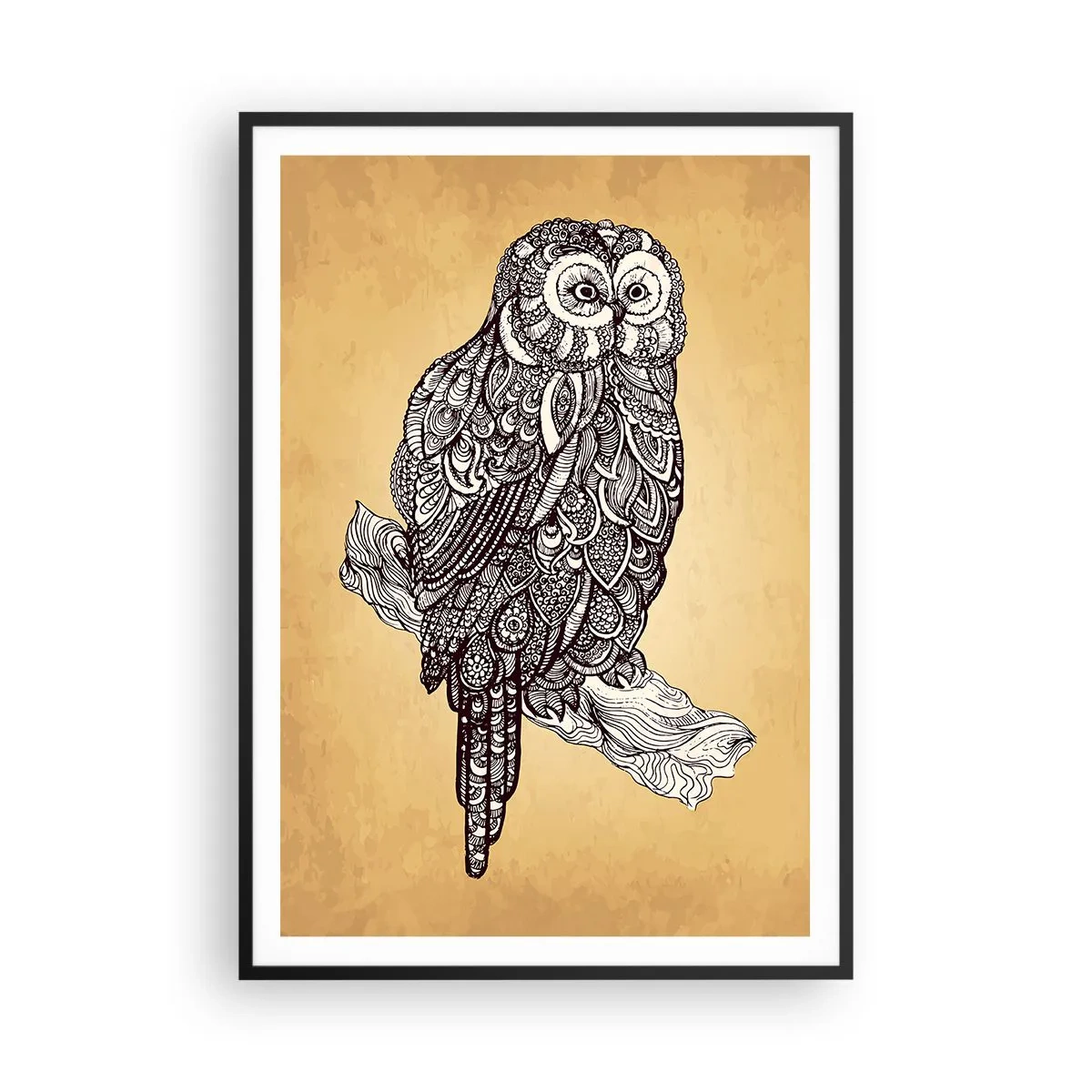 Plakat w czarnej ramie - Misterne ornamenty mądrości - 70x100 cm