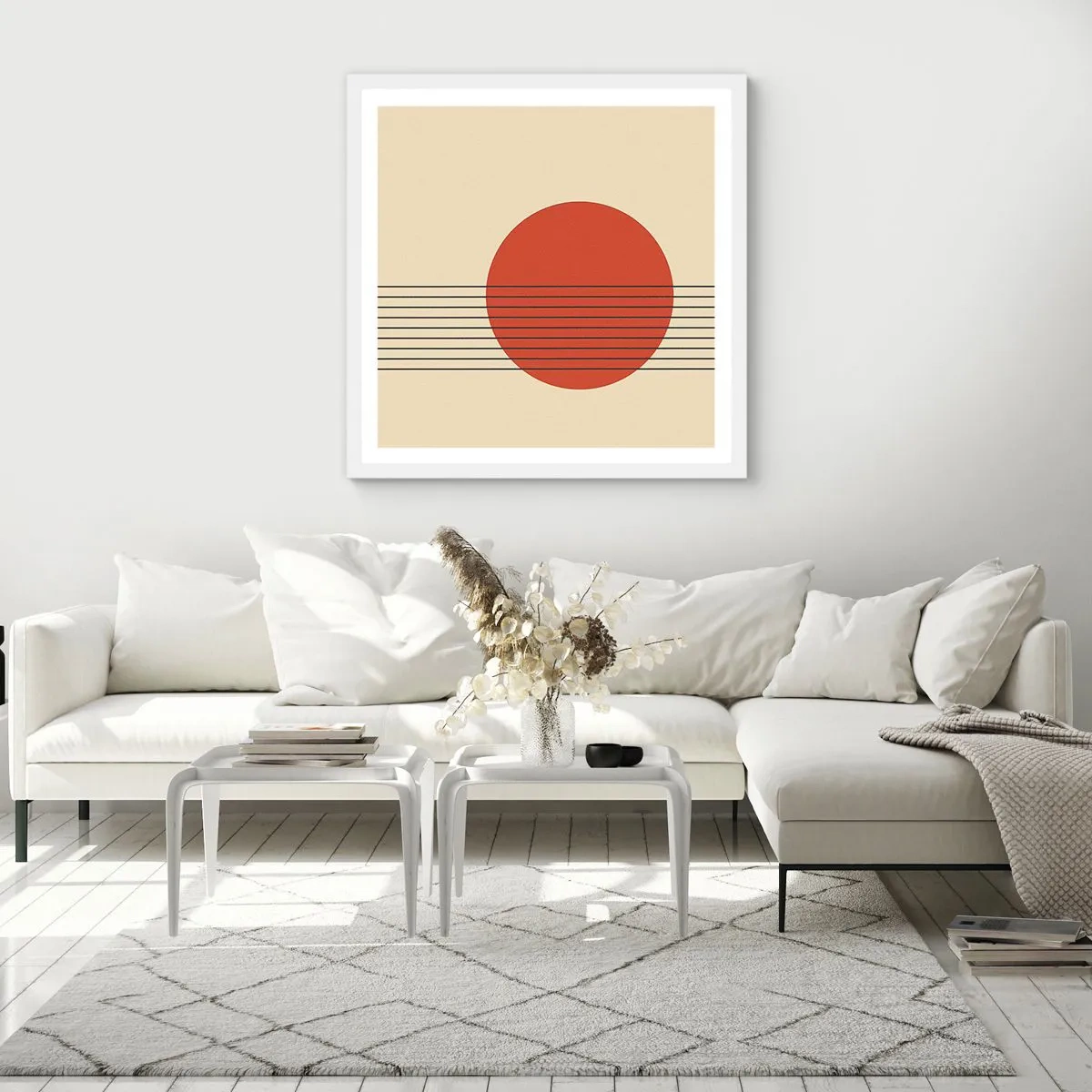 Plakat w białej ramie - W koło i dalej - 60x60 cm