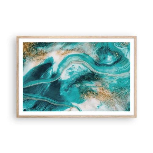 Plakat w ramie jasny dąb - Rzeka złota - 91x61 cm