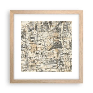 Plakat w ramie jasny dąb - Czeka na rozszyfrowanie - 30x30 cm