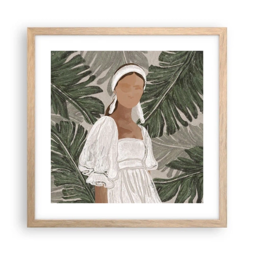 Plakat w ramie jasny dąb - Portret egzotyczny - 40x40 cm