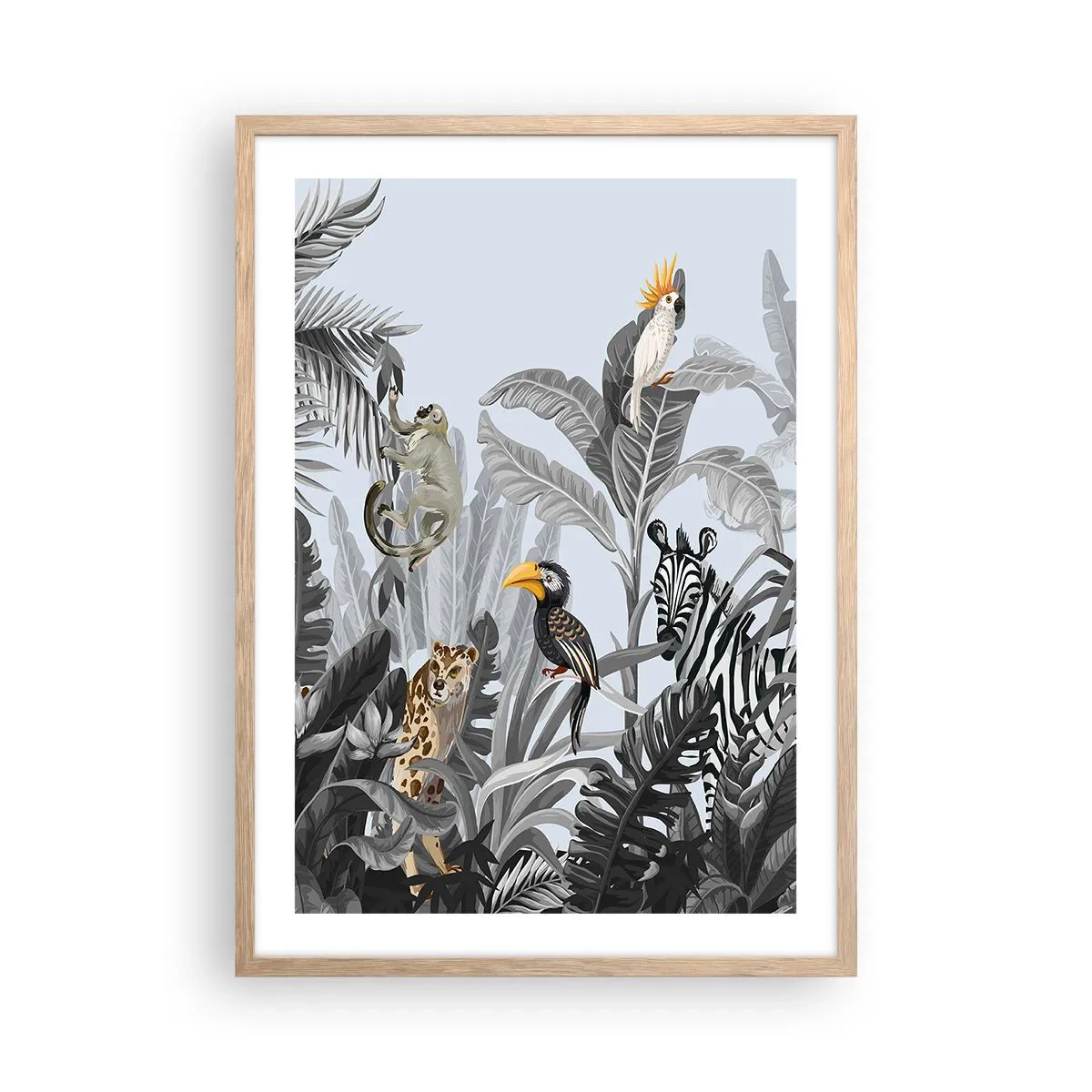Plakat w ramie jasny dąb - Afrykańska bajka - 50x70 cm