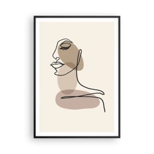 Plakat w czarnej ramie - Zasłuchana w siebie - 70x100 cm