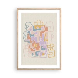 Plakat w ramie jasny dąb - Labirynt – radosna przygoda - 50x70 cm